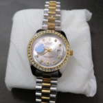 Luxury Two-Tone Wristwatch – Stainless Steel & Gold Plated Watch with Crystal Bezel for Men