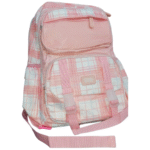Stylish Pink Plaid School & College Backpack for Girls