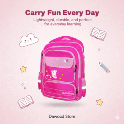 Pink School Backpack with Unicorn Design