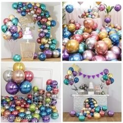pack of 100 metallic balloon alert quality long lasting transparent balloon for a stunning look