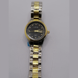 LEIX Two-Tone Quartz Women's Watch with Crystal-Accented Dial