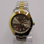 Elegant Two-Tone Stainless Steel & Gold Wrist Watch with Date Display