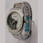 Dearno Men's Stainless Steel Quartz Watch with Black and White Dial