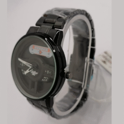 Men's Car Wheel Rim Design Quartz Wrist Watch - Stainless Steel
