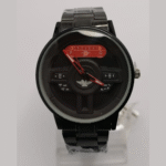 Men's Car Steering Wheel Analog Watch with Stainless Steel Band