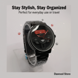 Men's Car Steering Wheel Analog Watch with Stainless Steel Band