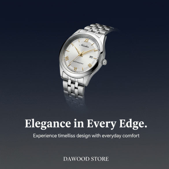 Nuodun Men's Water-Resistant Analog Watch with Stainless Steel Band